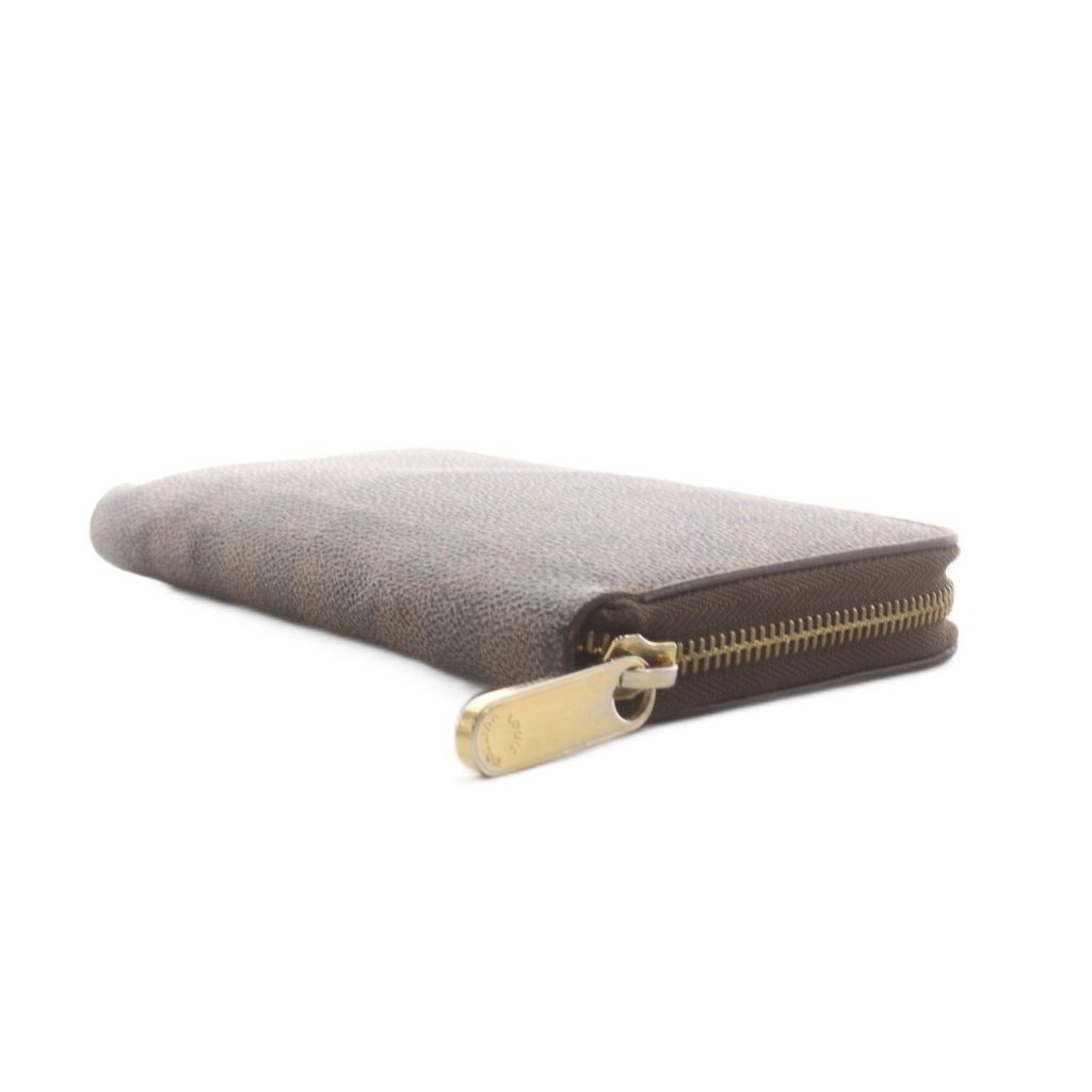 Louis Vuitton Damier Zippy Wallet Zip Around Coin Purse Brown — view 5