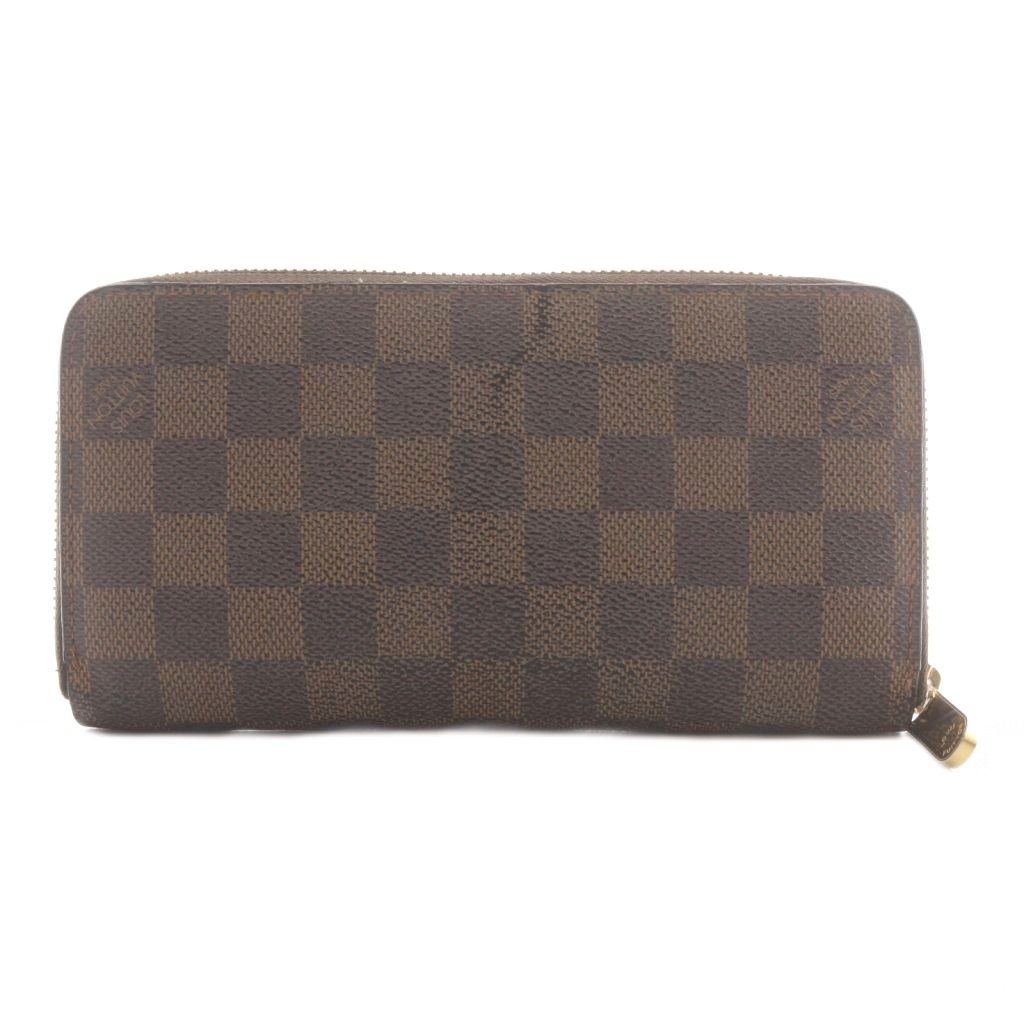 Louis Vuitton Damier Zippy Wallet Zip Around Coin Purse Brown