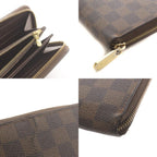 Louis Vuitton Damier Zippy Wallet Zip Around Coin Purse Brown — view 9