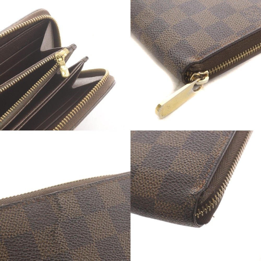 Louis Vuitton Damier Zippy Wallet Zip Around Coin Purse Brown — view 9