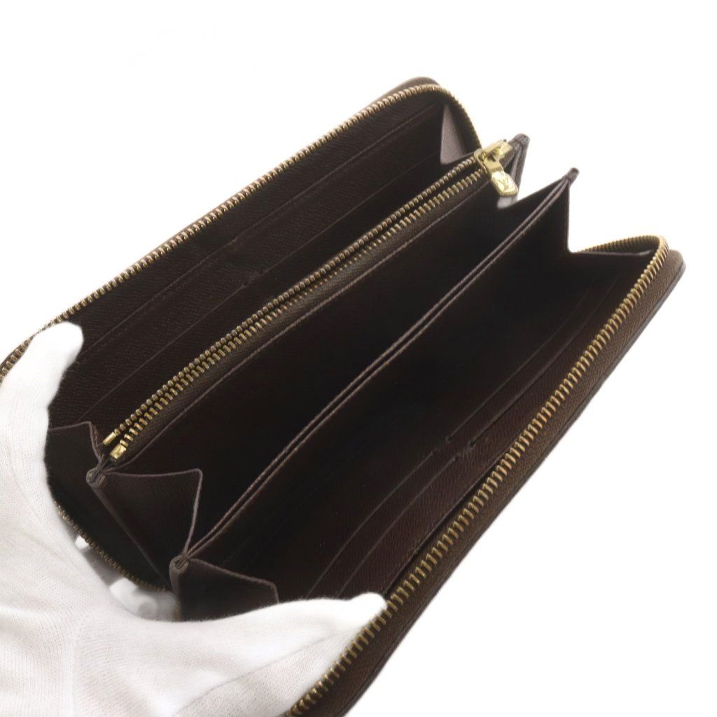 Louis Vuitton Damier Zippy Wallet Zip Around Coin Purse Brown — view 6