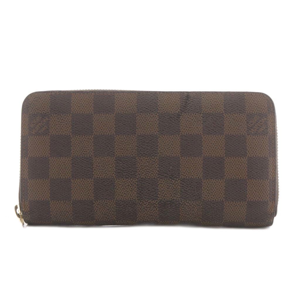Louis Vuitton Damier Zippy Wallet Zip Around Coin Purse Brown — view 2