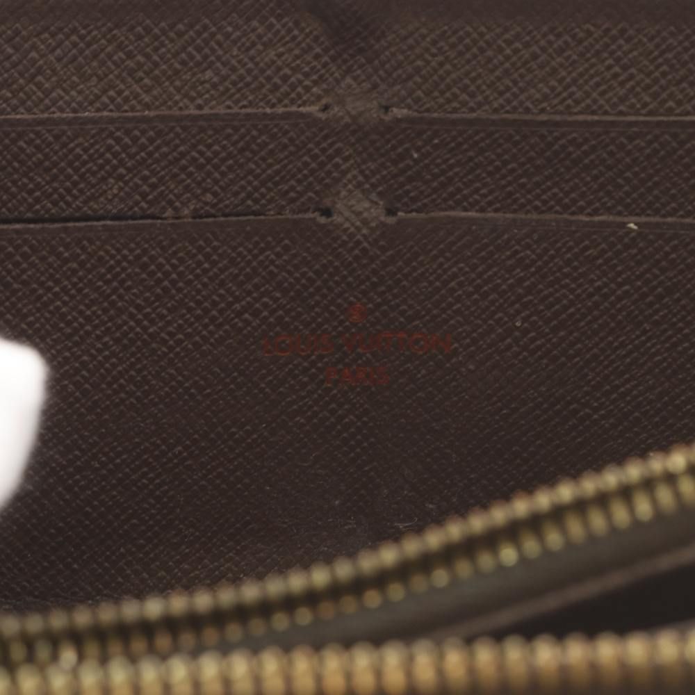 Louis Vuitton Damier Zippy Wallet Zip Around Coin Purse Brown — view 3