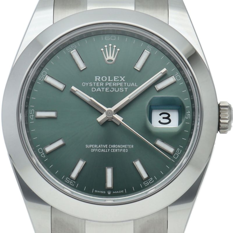 Rolex Datejust 41 Watch Oy Star Mint Green Box SS