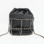 Chanel Ten Bucket Bag Chain Lambskin Black Gold CC Logo — view 2