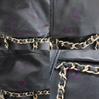 Chanel Ten Bucket Bag Chain Lambskin Black Gold CC Logo — view 7