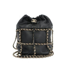 Chanel Ten Bucket Bag Chain Lambskin Black Gold CC Logo