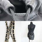 Chanel Ten Bucket Bag Chain Lambskin Black Gold CC Logo — view 8