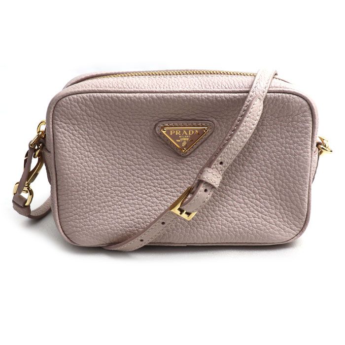 Prada Leather Mini Shoulder Bag Pink Beige
