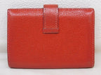 Hermes Bearn Card Case Leather Chevre Red Silver Business Holder — view 2