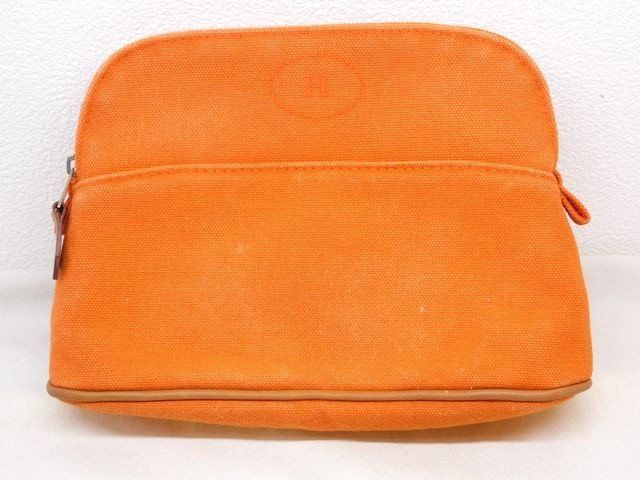 Hermes Bolide Pouch Mini 20 Orange Canvas Case
