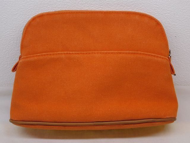 Hermes Bolide Pouch Mini 20 Orange Canvas Case — view 2