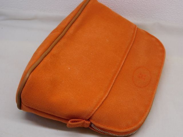 Hermes Bolide Pouch Mini 20 Orange Canvas Case — view 3