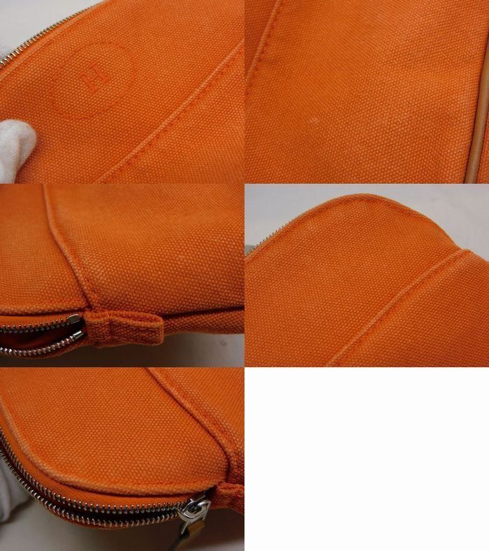 Hermes Bolide Pouch Mini 20 Orange Canvas Case — view 6