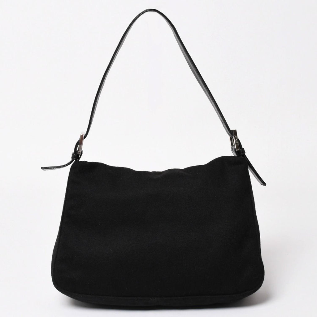 Fendi Mamma Baguette Handbag Cotton Jersey Black Silver — view 2