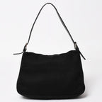 Fendi Mamma Baguette Handbag Cotton Jersey Black Silver — view 2
