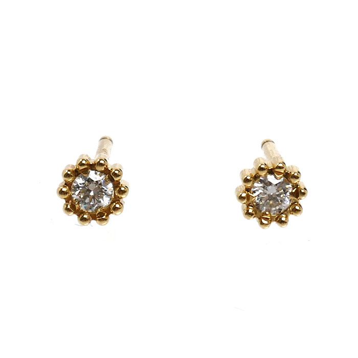 Dior 18k Yellow Gold Mimirose Earrings Diamond Set Sold — view 3