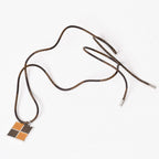 Louis Vuitton Pendentif Damier 925 Sterling Silver Necklace Brown Yellow