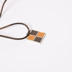 Louis Vuitton Pendentif Damier 925 Sterling Silver Necklace Brown Yellow — view 4