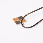 Louis Vuitton Pendentif Damier 925 Sterling Silver Necklace Brown Yellow — view 6