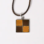 Louis Vuitton Pendentif Damier 925 Sterling Silver Necklace Brown Yellow — view 2
