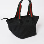 Gucci Sherry Line Hand Bag Handbag GG Canvas Black — view 3