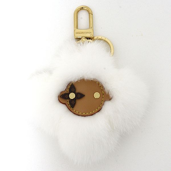 Louis Vuitton Key Holder Vivienne Fur Bag Charm White Blanc