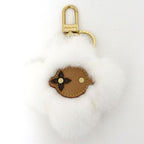 Louis Vuitton Key Holder Vivienne Fur Bag Charm White Blanc