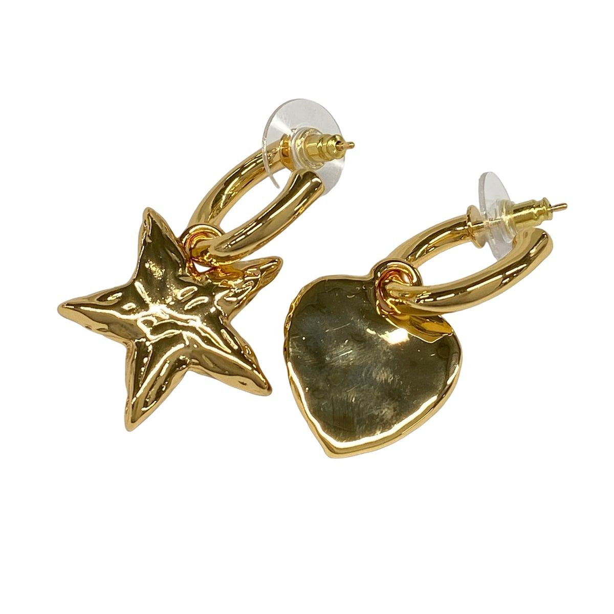 Chanel Earrings CC Logo Gold Black Star — view 2