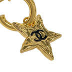 Chanel Earrings CC Logo Gold Black Star — view 4