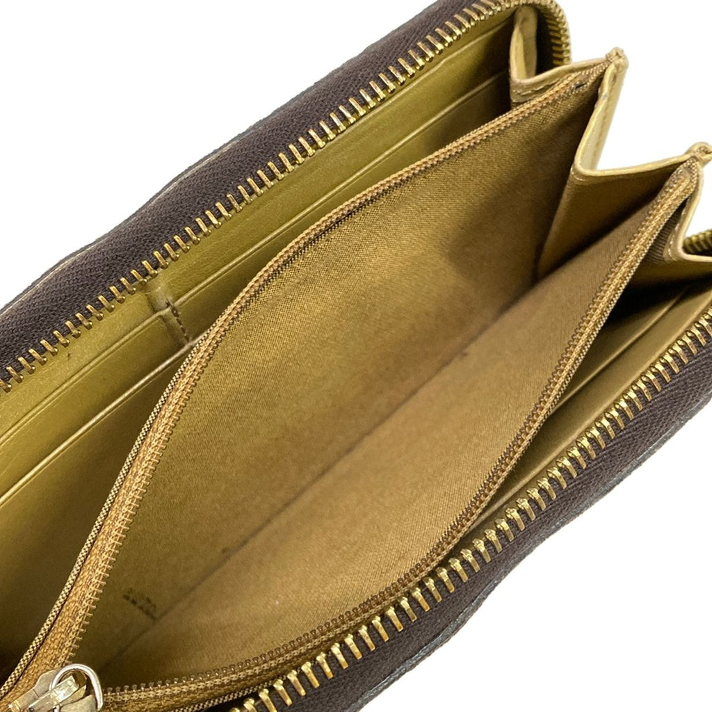 Fendi Wallet Zucca Pattern Dark Brown Beige Multi Zip Around — view 4