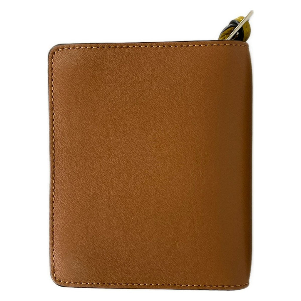 Loewe Bifold Wallet Compact Zip Brown Yellow Anagram Zip Around Leather — view 2