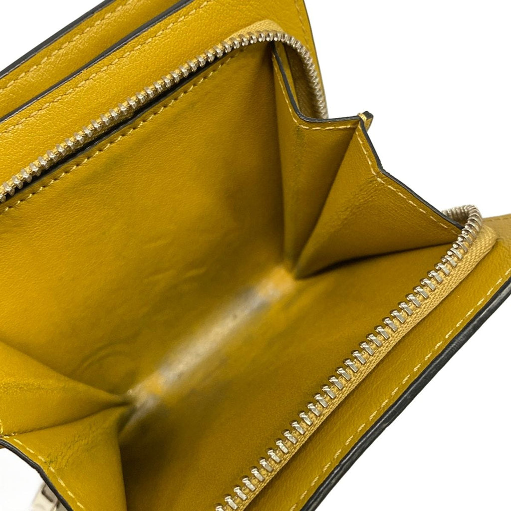 Loewe Bifold Wallet Compact Zip Brown Yellow Anagram Zip Around Leather — view 4