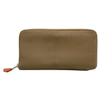 Hermes Wallet Azap Long Silk in Etoupe Zip Around Silver