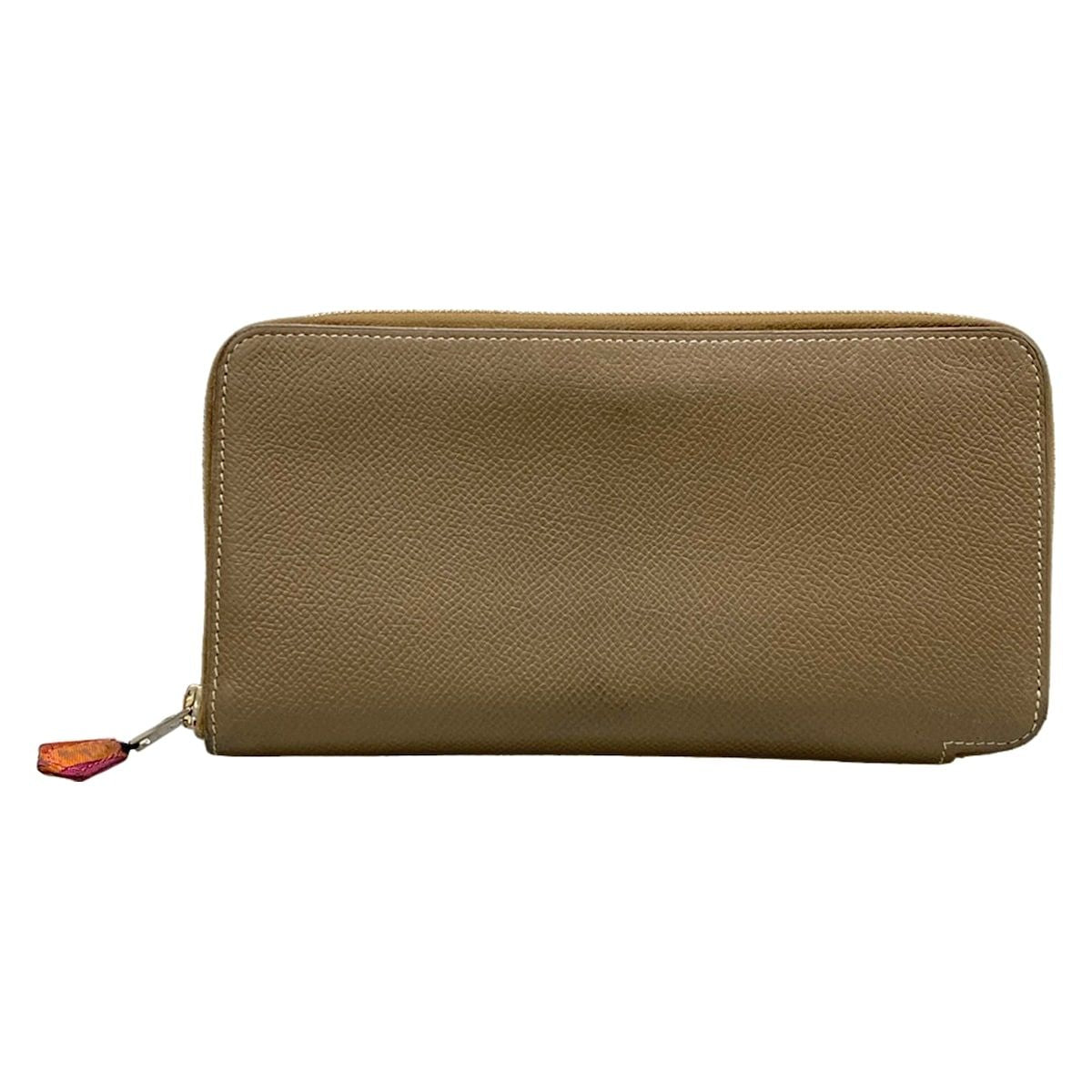 Hermes Wallet Azap Long Silk in Etoupe Zip Around Silver