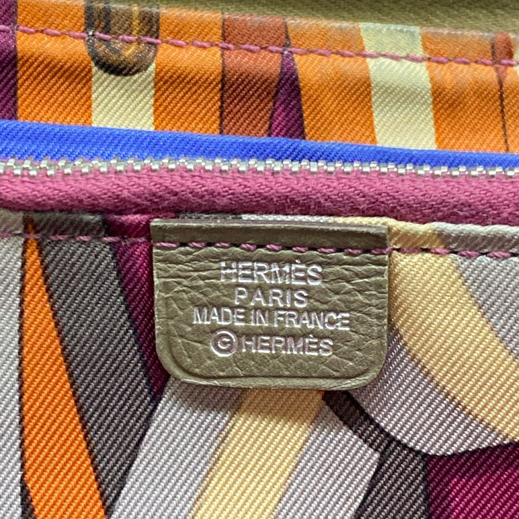 Hermes Wallet Azap Long Silk in Etoupe Zip Around Silver — view 5