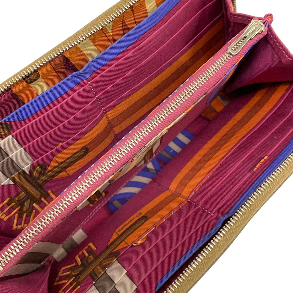 Hermes Wallet Azap Long Silk in Etoupe Zip Around Silver — view 3