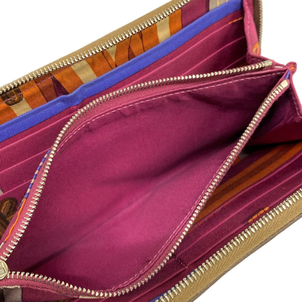 Hermes Wallet Azap Long Silk in Etoupe Zip Around Silver — view 4