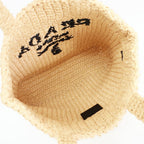 Prada Ten Crochet Tote Raffia Natural Triangle Logo Basket — view 6