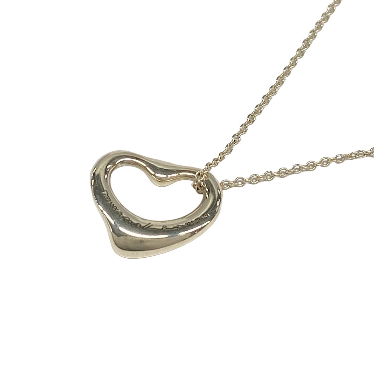 Tiffany & Co Necklace Open Heart Silver Light Purple — view 3