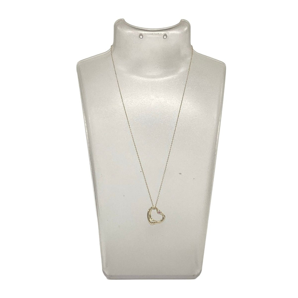 Tiffany & Co Necklace Open Heart Silver Light Purple — view 2