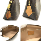 Louis Vuitton Makeup Pouch Pochette Cosmetic PM Monogram Canvas Brown — view 8