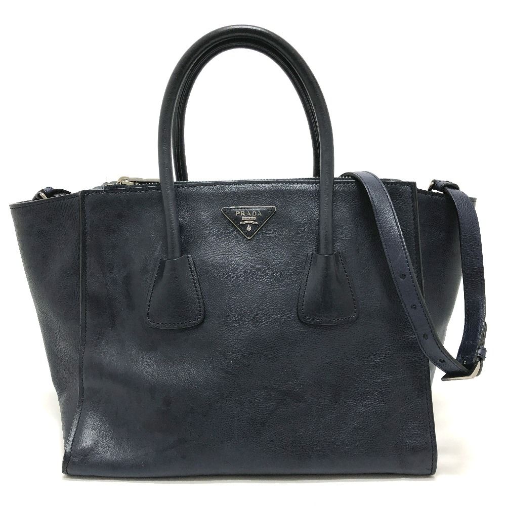 Prada Handbag Vitello Daino Leather Blue