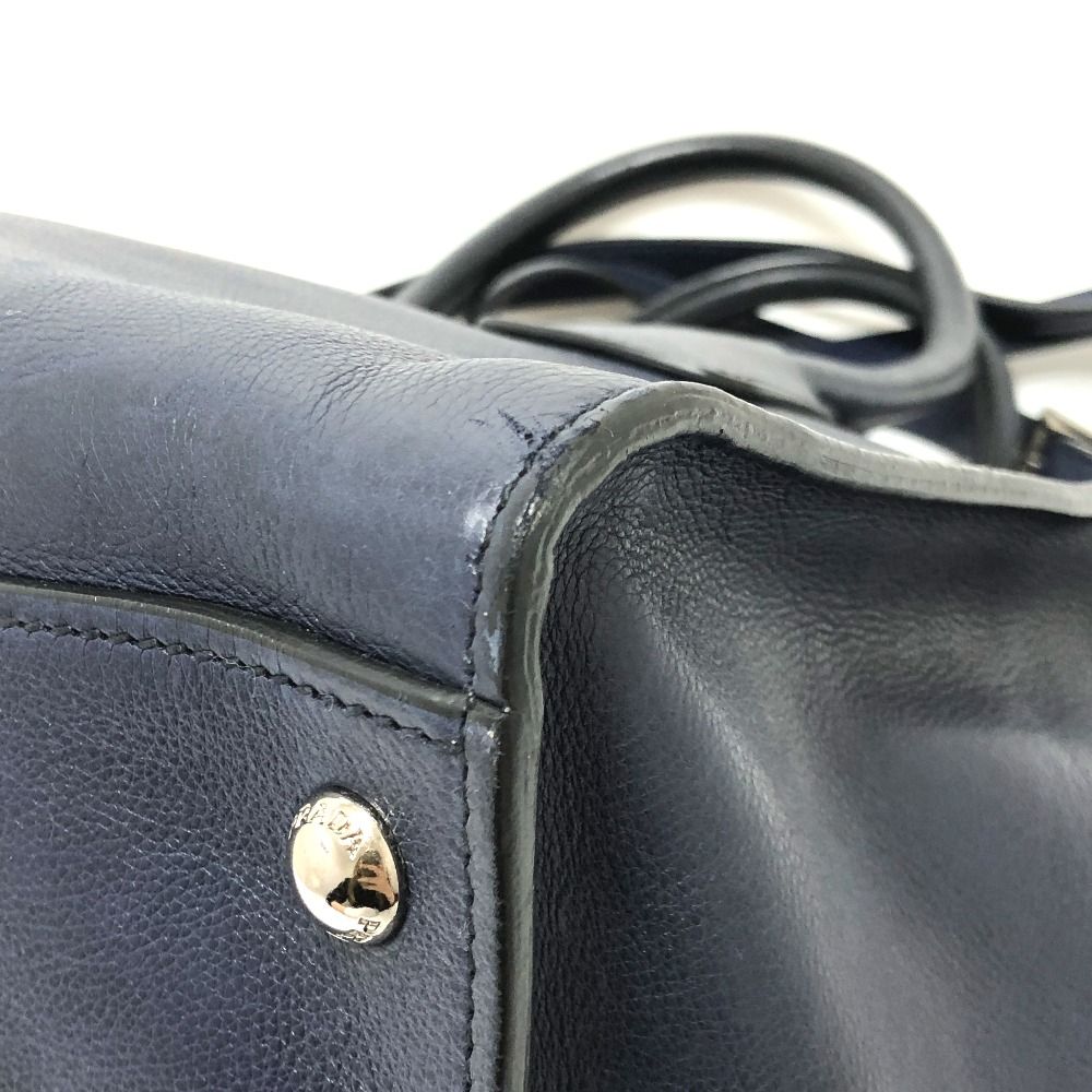 Prada Handbag Vitello Daino Leather Blue — view 6
