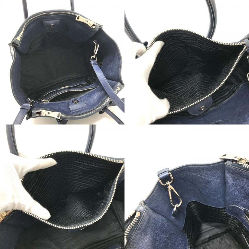 Prada Handbag Vitello Daino Leather Blue — view 8