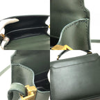 Saint Laurent Paris Handbag Cassandra Mini Top Handle Leather Suede Green — view 8