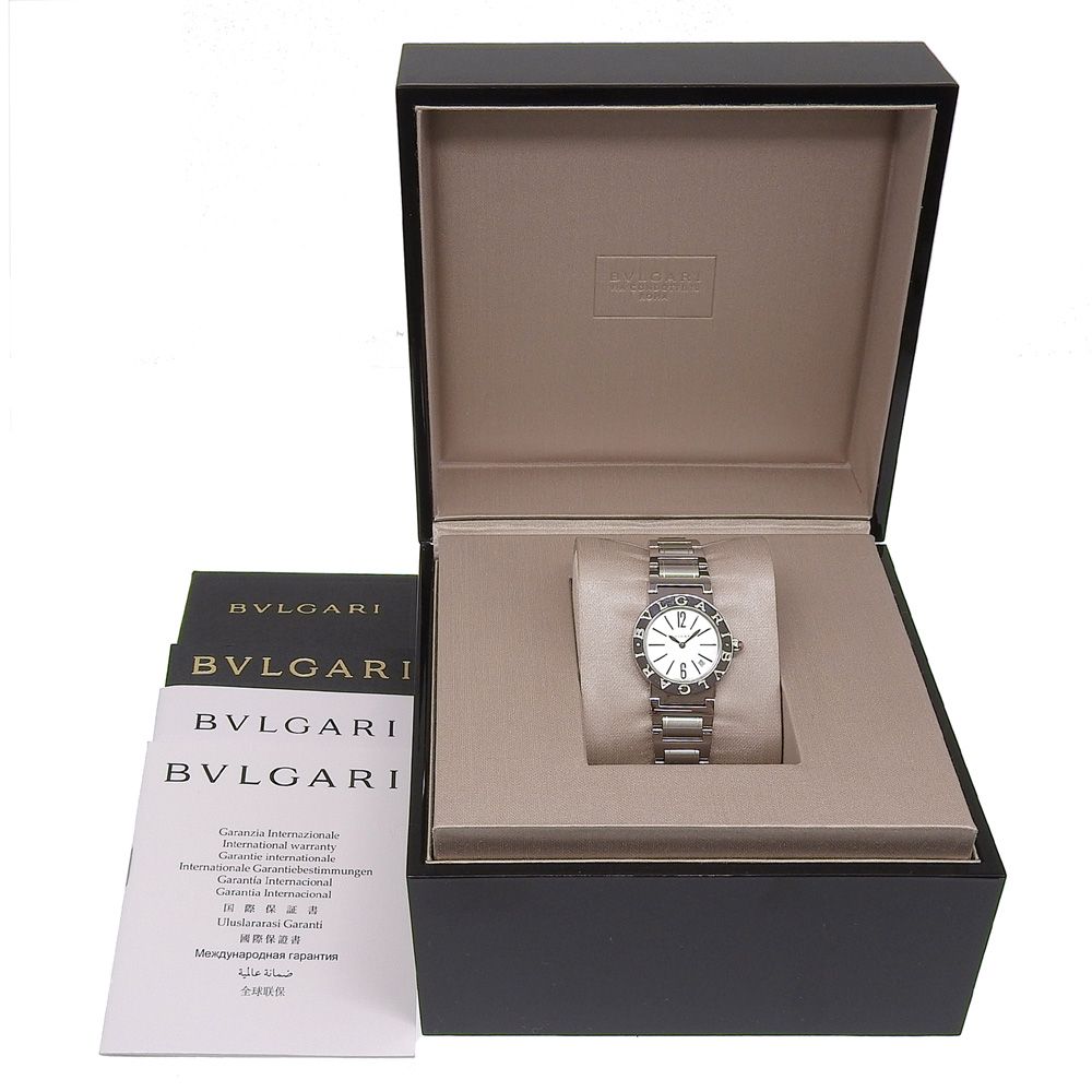 Bvlgari Stainless Steel Quartz Analog Display White Shell Dial Watch — view 8