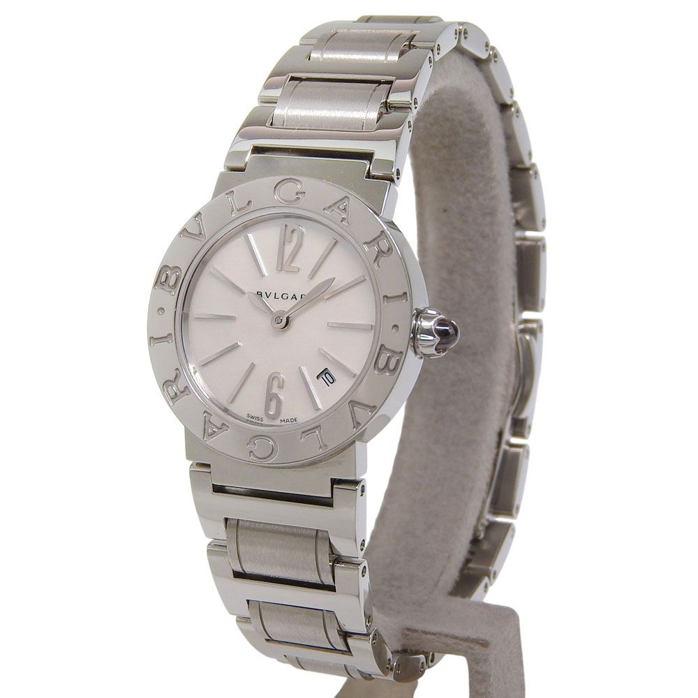 Bvlgari Stainless Steel Quartz Analog Display White Shell Dial Watch — view 2