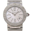 Bvlgari Stainless Steel Quartz Analog Display White Shell Dial Watch