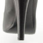 Chanel Leather Pearl Heels Long Boots Black 36 1 2C — view 7